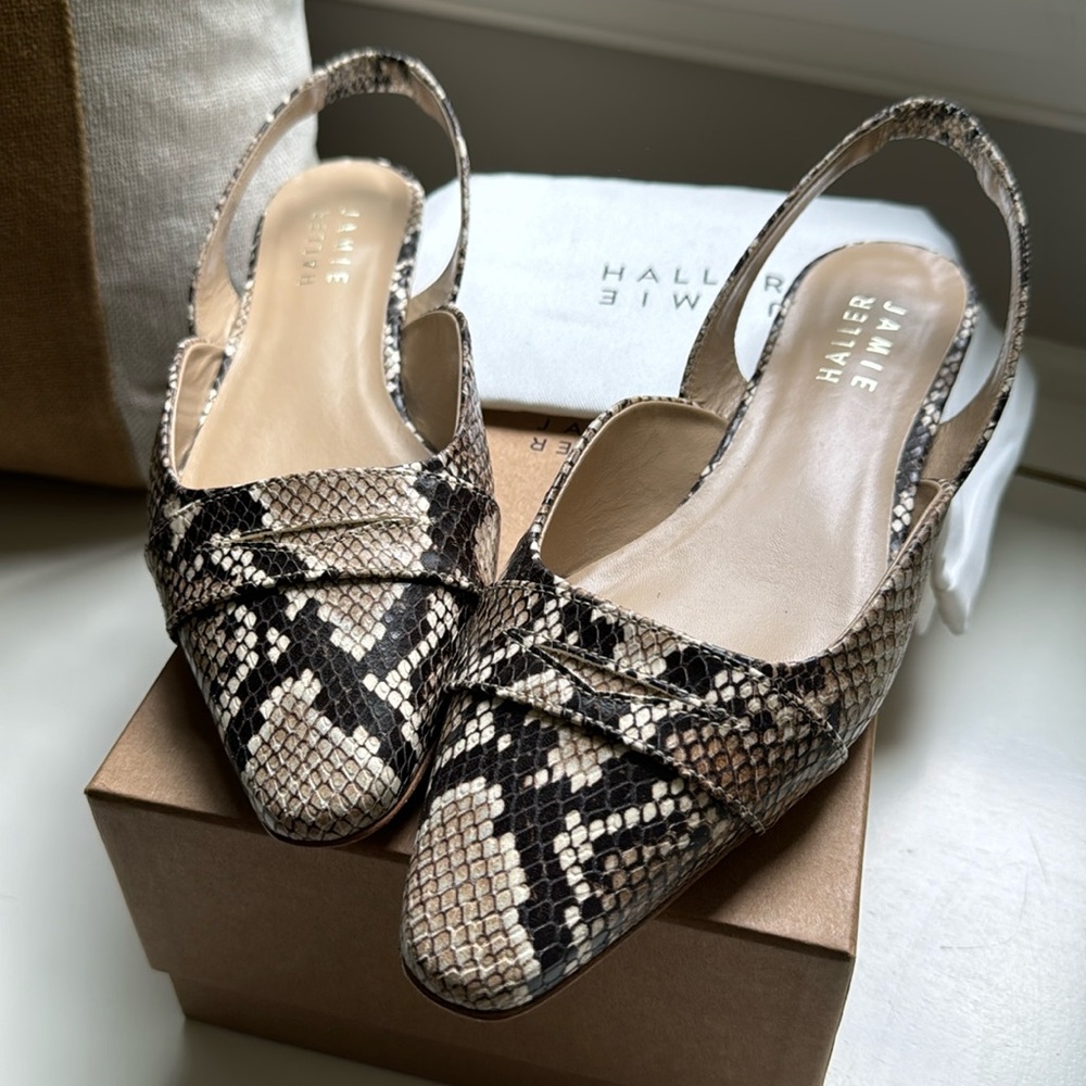 New Jamie Haller Slingback Loafer in Python embossed calfskin 39 size 9